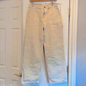 Bohme wide leg carpenter pants in cream